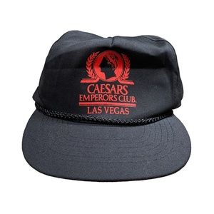 Vintage 80s 90s Caesars Palace Emperors Club Casino Nautical  Strapback Hat